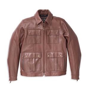 Harley-Davidson Men's Portage Midweight Leather Jacket Brown 98002 $425 Medium